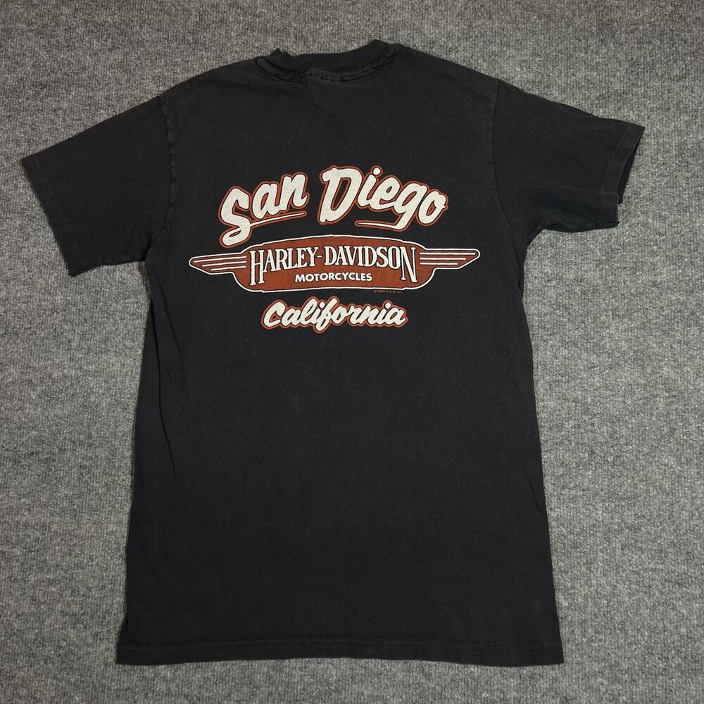 Vintage Hanes Harley-Davidson Shirt Mens Medium Black Milwaukee Iron Eagle 1984 - Picture 2 of 10